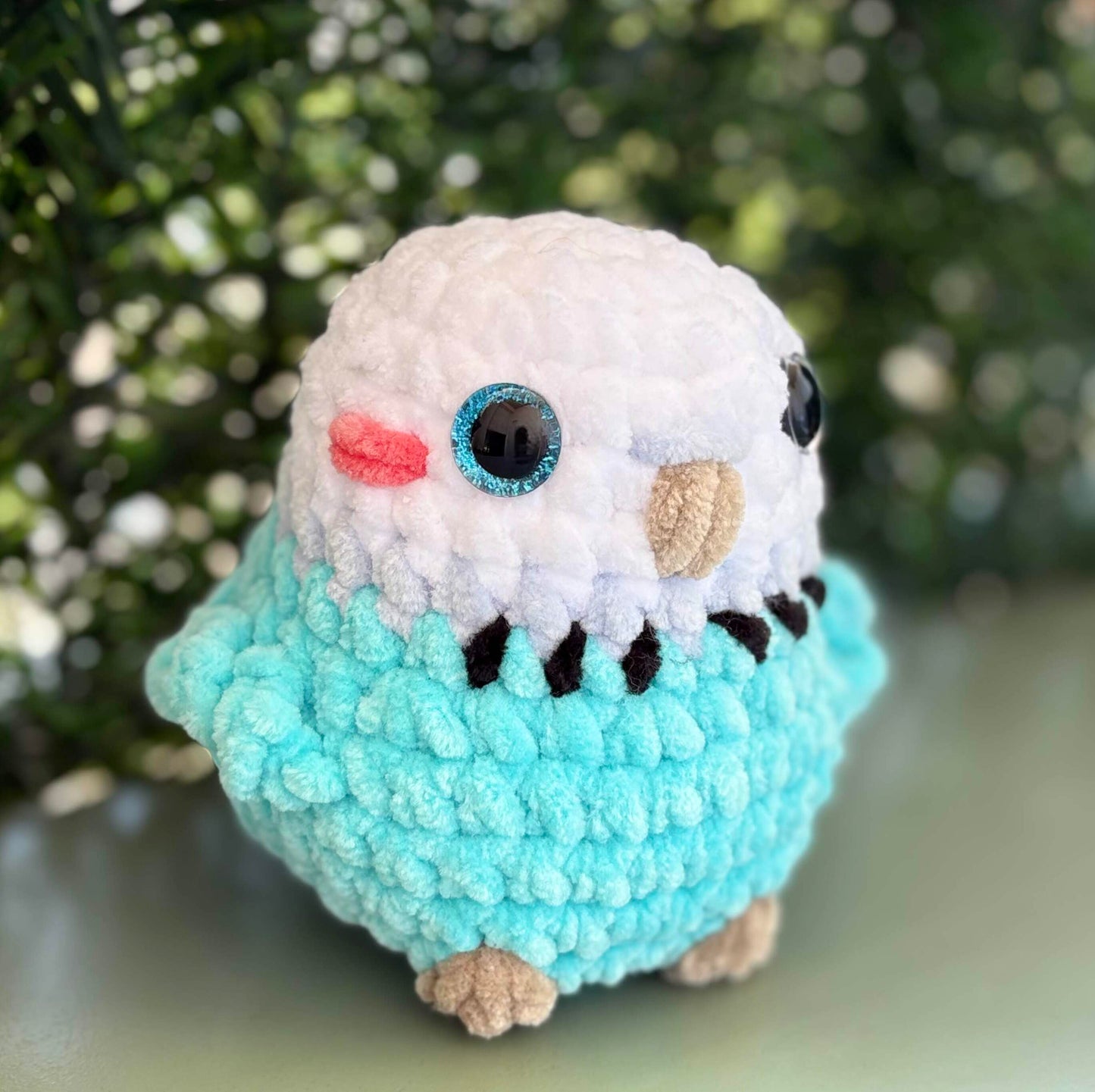 Oiseau blanc/turquoise