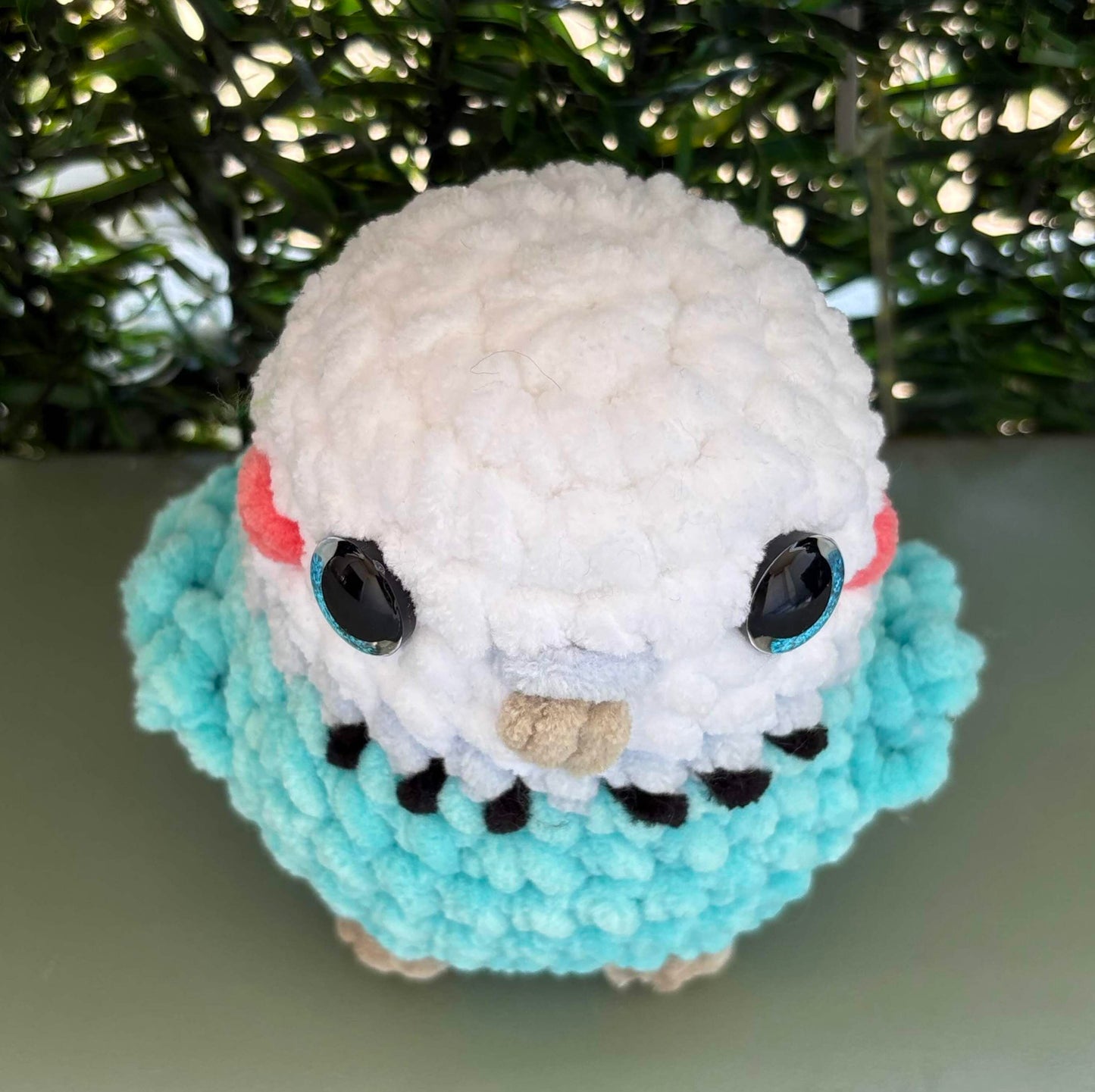 Oiseau blanc/turquoise