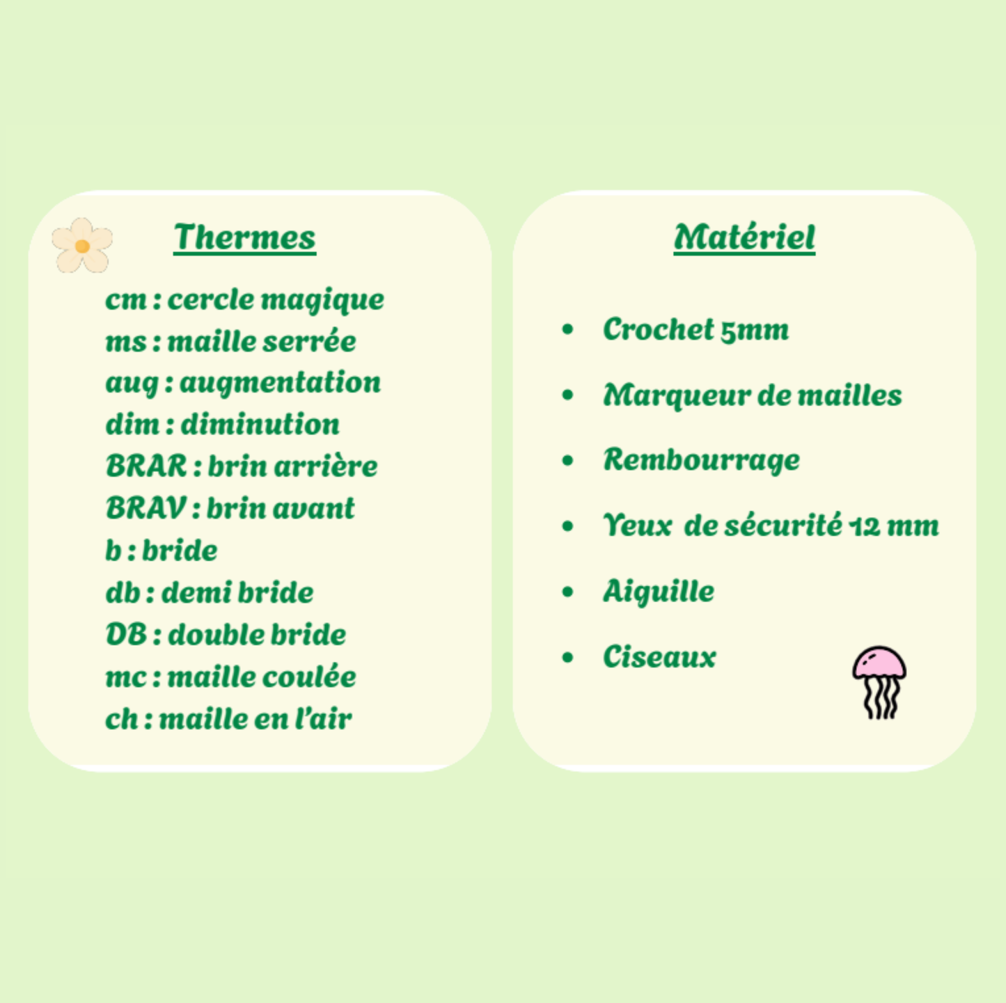 Patron méduses fleurs