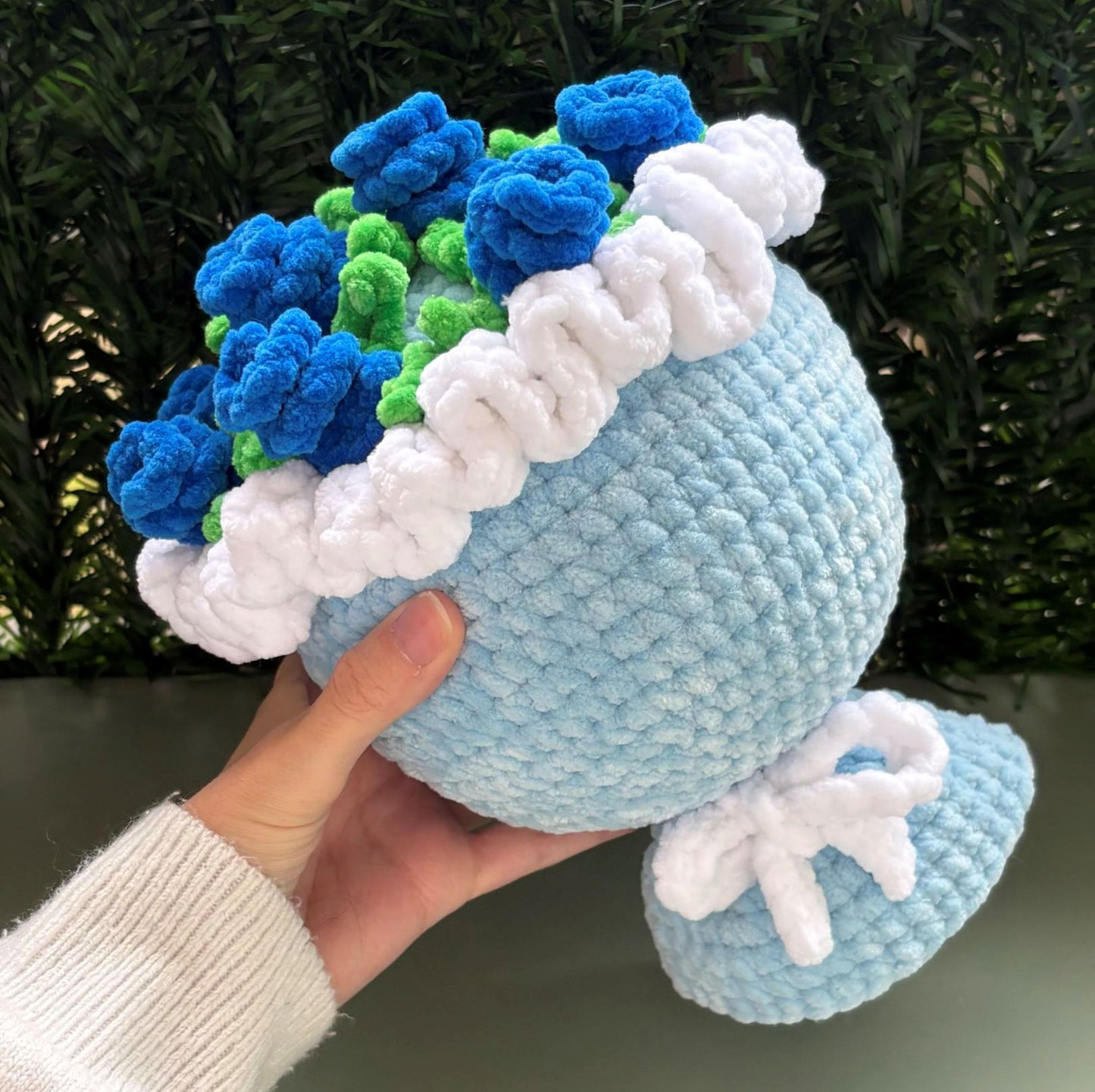 Gros bouquet de roses bleues