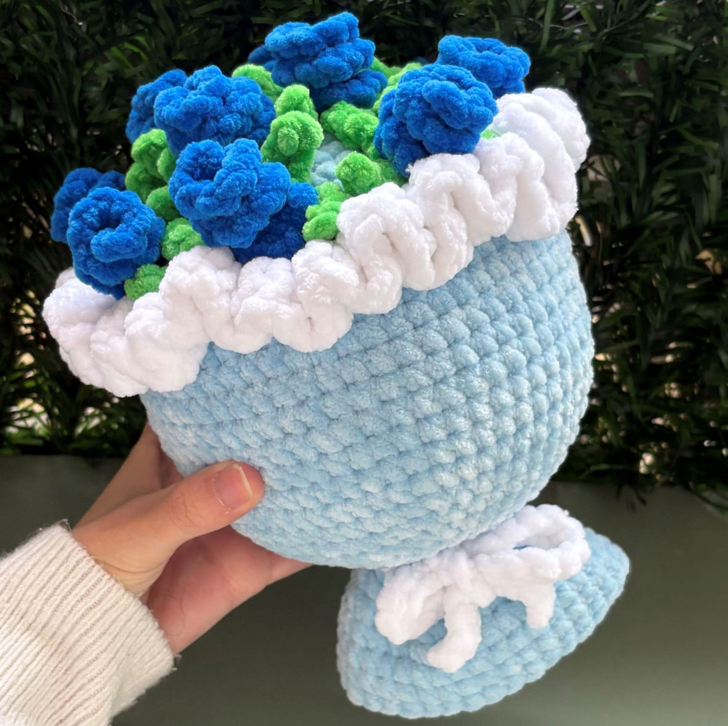 Gros bouquet de roses bleues