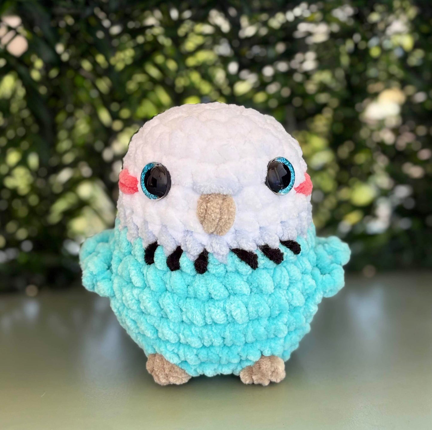 Oiseau blanc/turquoise